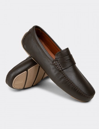 Erkek Hakiki Deri Haki Penny Loafer - E0920MHAKC01
