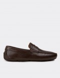 Erkek Kahverengi Hakiki Deri Penny Loafer