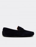 Erkek Hakiki Süet Lacivert Penny Loafer