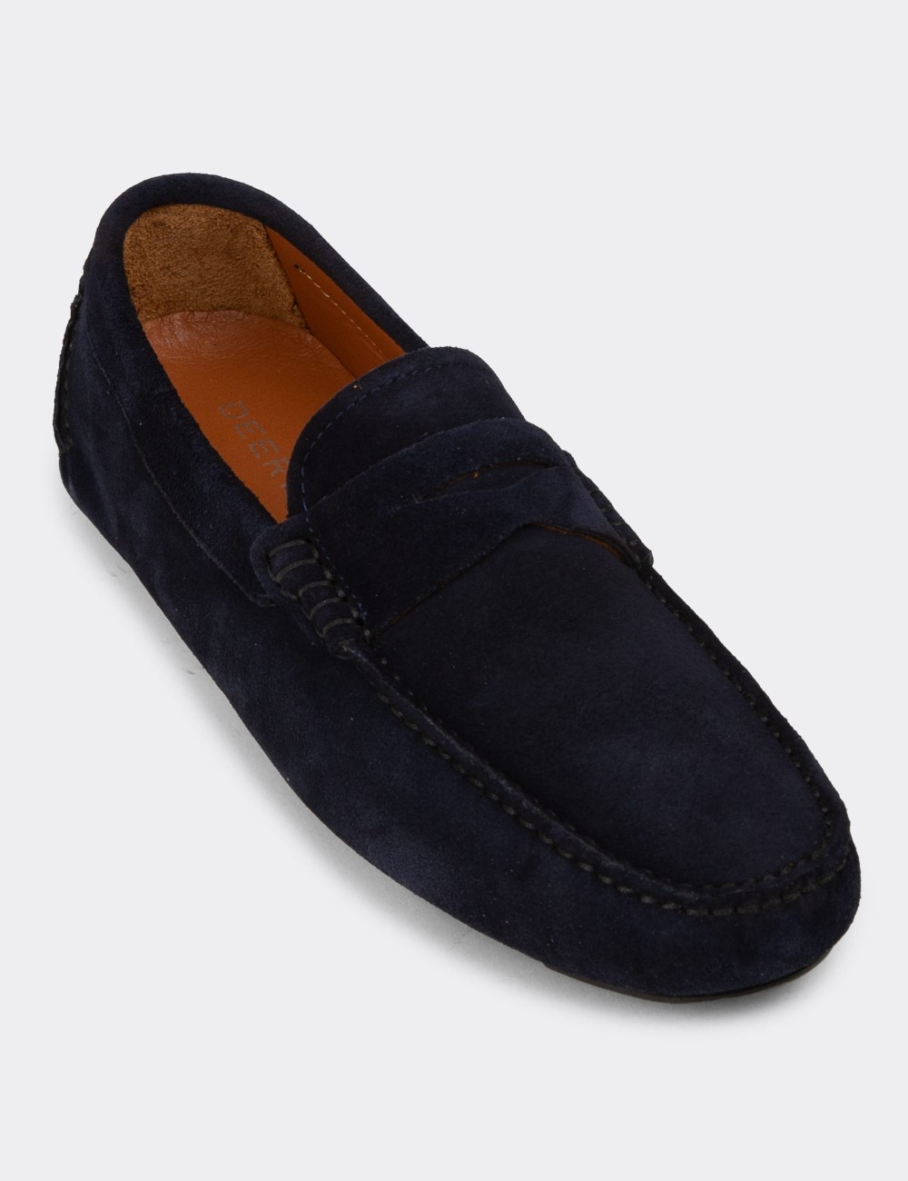 Erkek Hakiki Süet Lacivert Penny Loafer - E0920MLCVC01