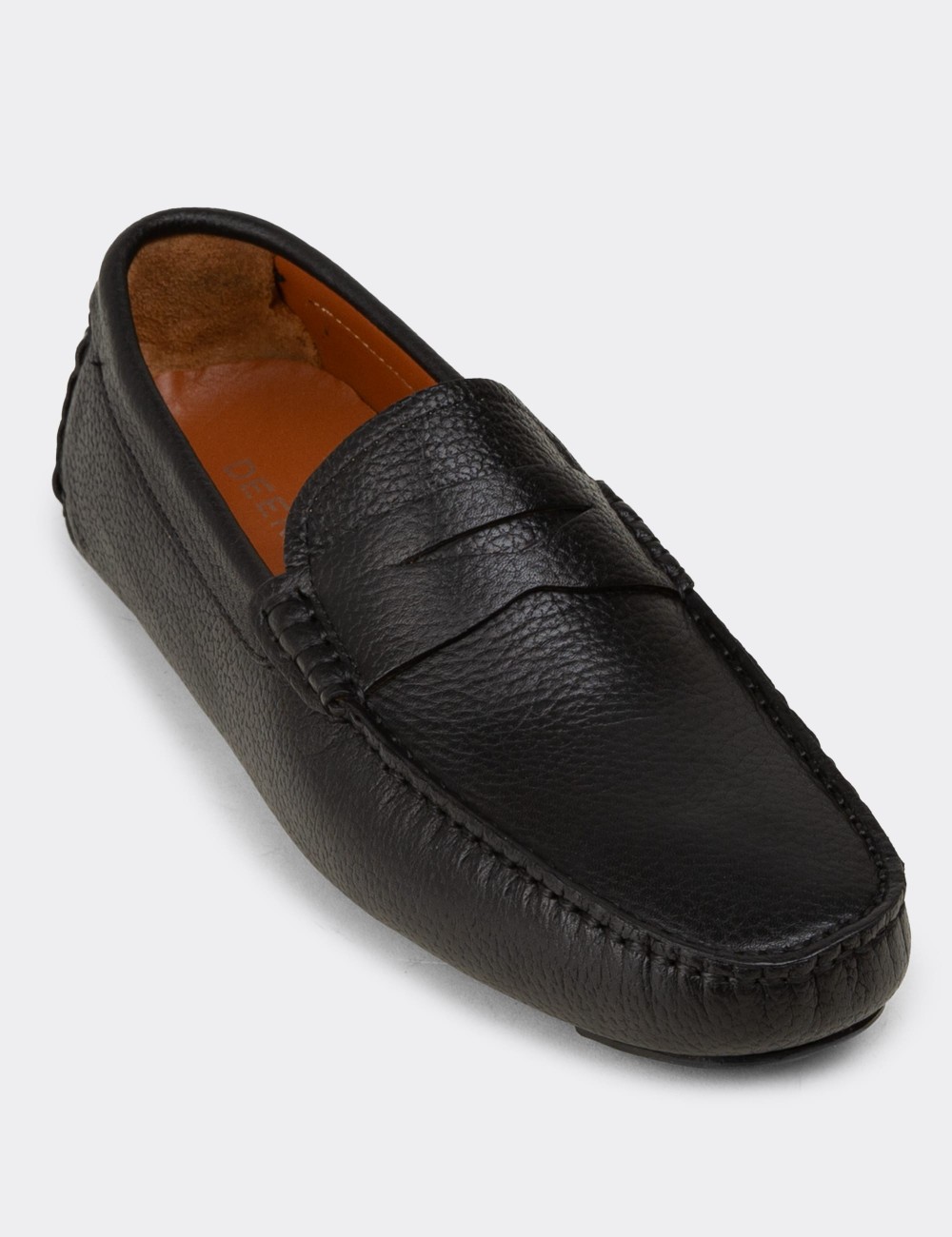 Erkek Hakiki Deri Siyah Penny Loafer - E0920MSYHC01