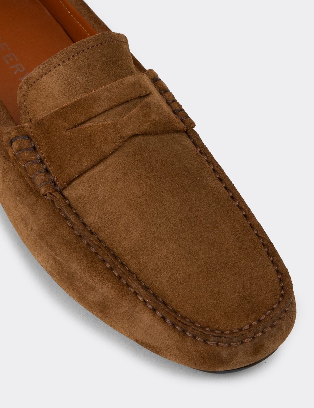 Erkek Hakiki Süet Taba Rengi Penny Loafer - E0920MTBAC01