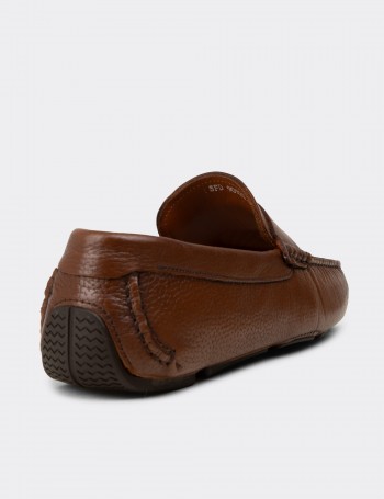 Erkek Hakiki Deri Taba Renk Loafer Ayakkabı - E0920MTBAC02