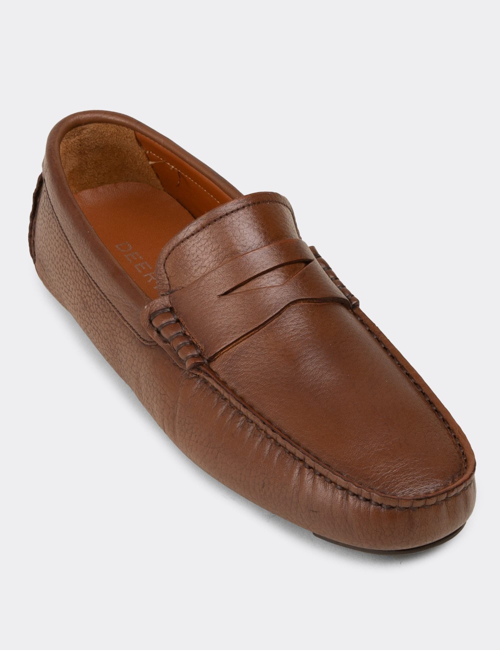 Erkek Hakiki Deri Taba Renk Loafer Ayakkabı - E0920MTBAC02