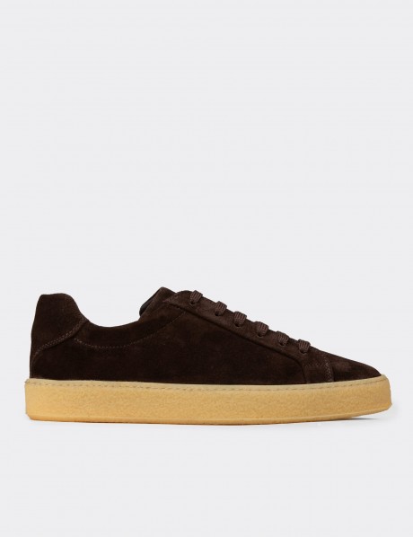 Erkek Hakiki Süet Kahverengi Sneaker