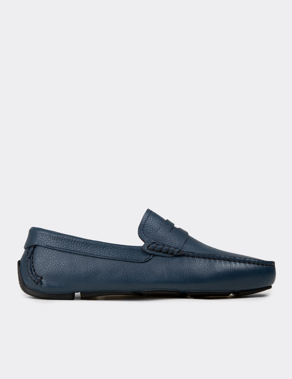 Erkek Hakiki Deri Mavi Loafer Penny - E0920MMVIC01