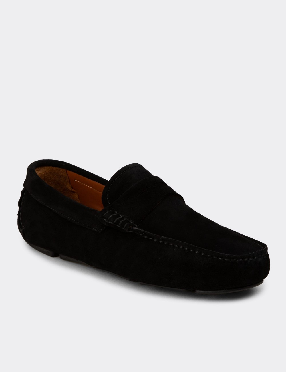 Erkek Hakiki Süet Siyah Penny Loafer - E0920MSYHC02