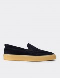 Erkek Süet Lacivert Loafer Ayakkabı