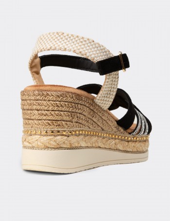 Kadın Siyah Wedge Sandalet - 26231ZSYHC01
