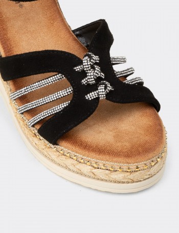 Kadın Siyah Wedge Sandalet - 26231ZSYHC01