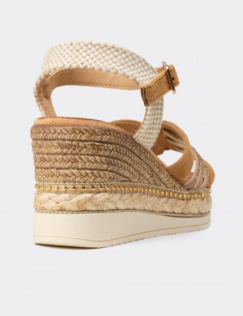 Kadın Taba Renk Wedge Sandalet - 26231ZTBAC01