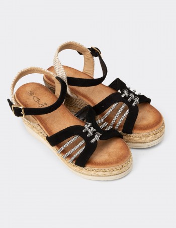 Kadın Siyah Wedge Sandalet - 26231ZSYHC01