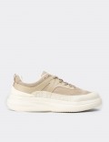 Erkek Bej Sneaker Ayakkabı