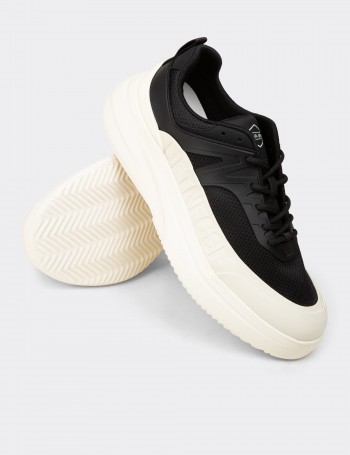 Erkek Siyah Sneaker Ayakkabı - 26538MSYHE01