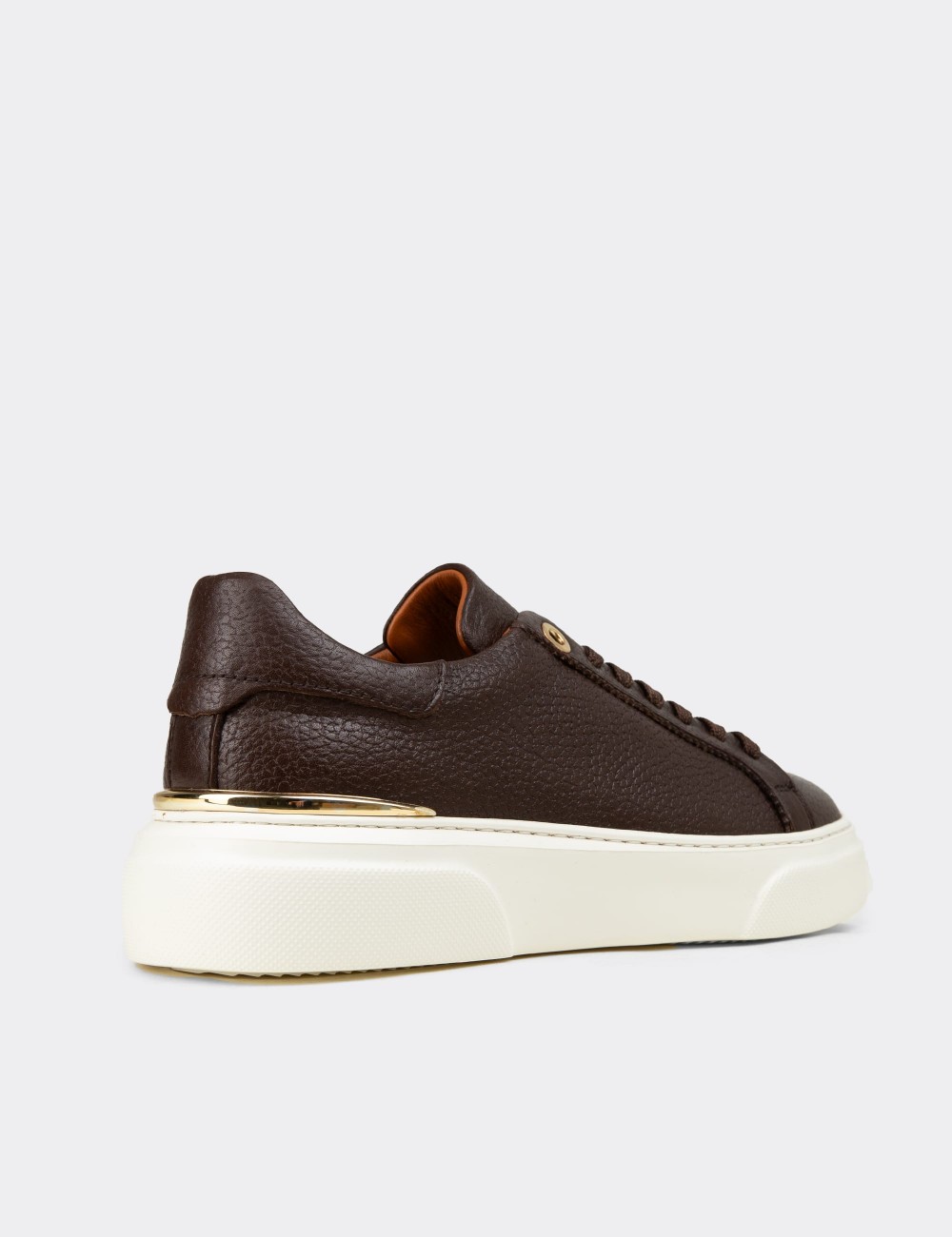 Kadın Hakiki Deri Kahverengi Sneaker Ayakkabı - 00502ZKHVE01