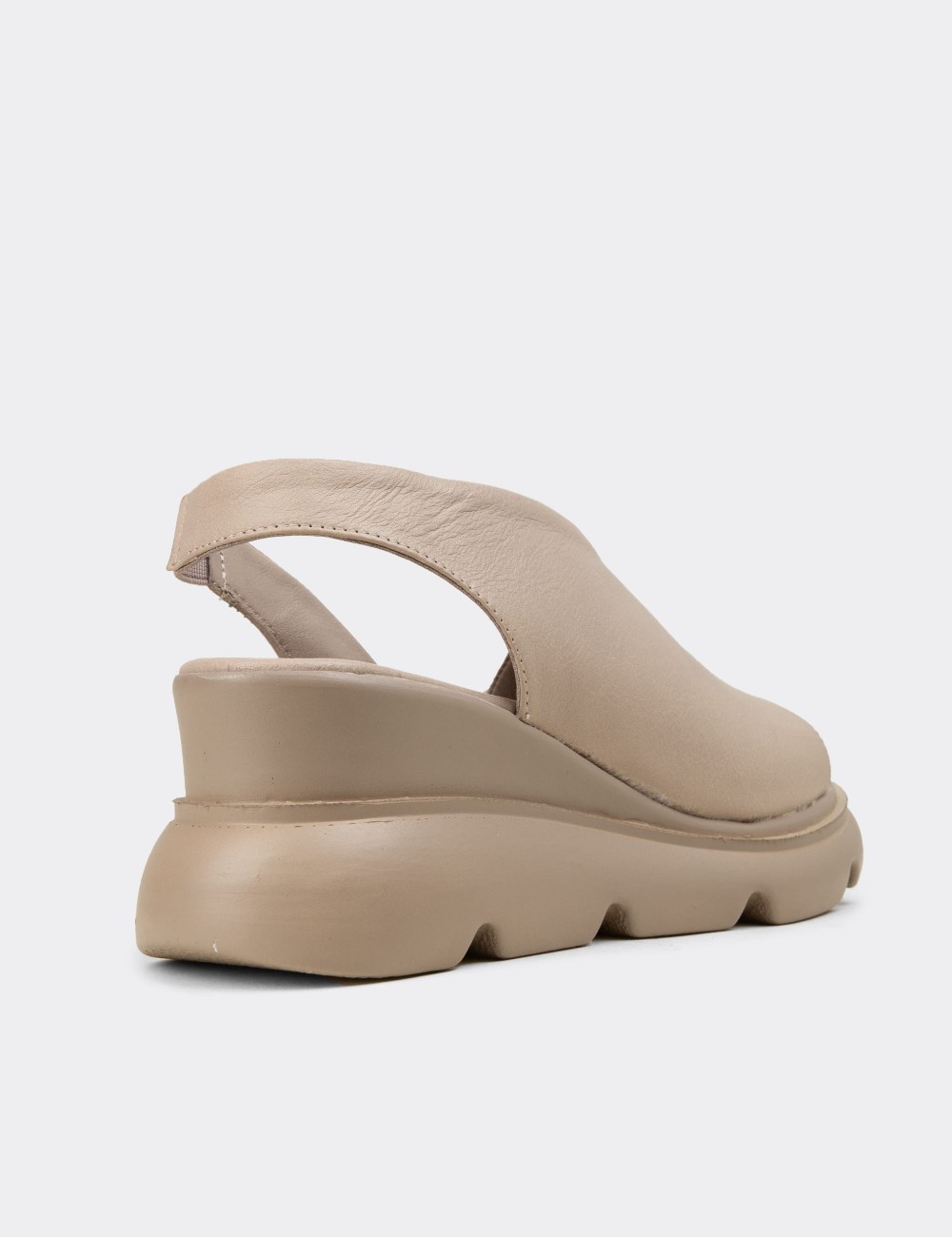 Hakiki Deri Gri Kadın Sandalet - Z7712ZGRIP01