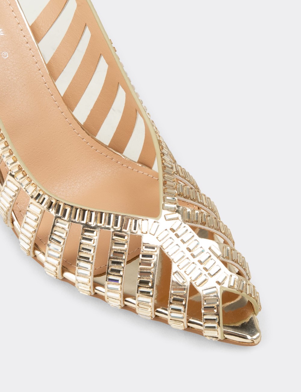Kadın Altın Rengi Slingback Abiye Ayakkabı - 26204ZALTM01