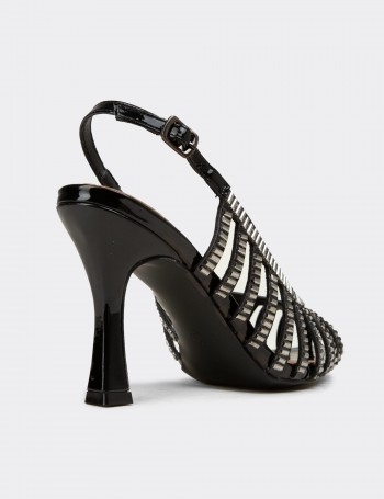 Kadın Siyah Slingback Abiye Ayakkabı - 26204ZSYHM01