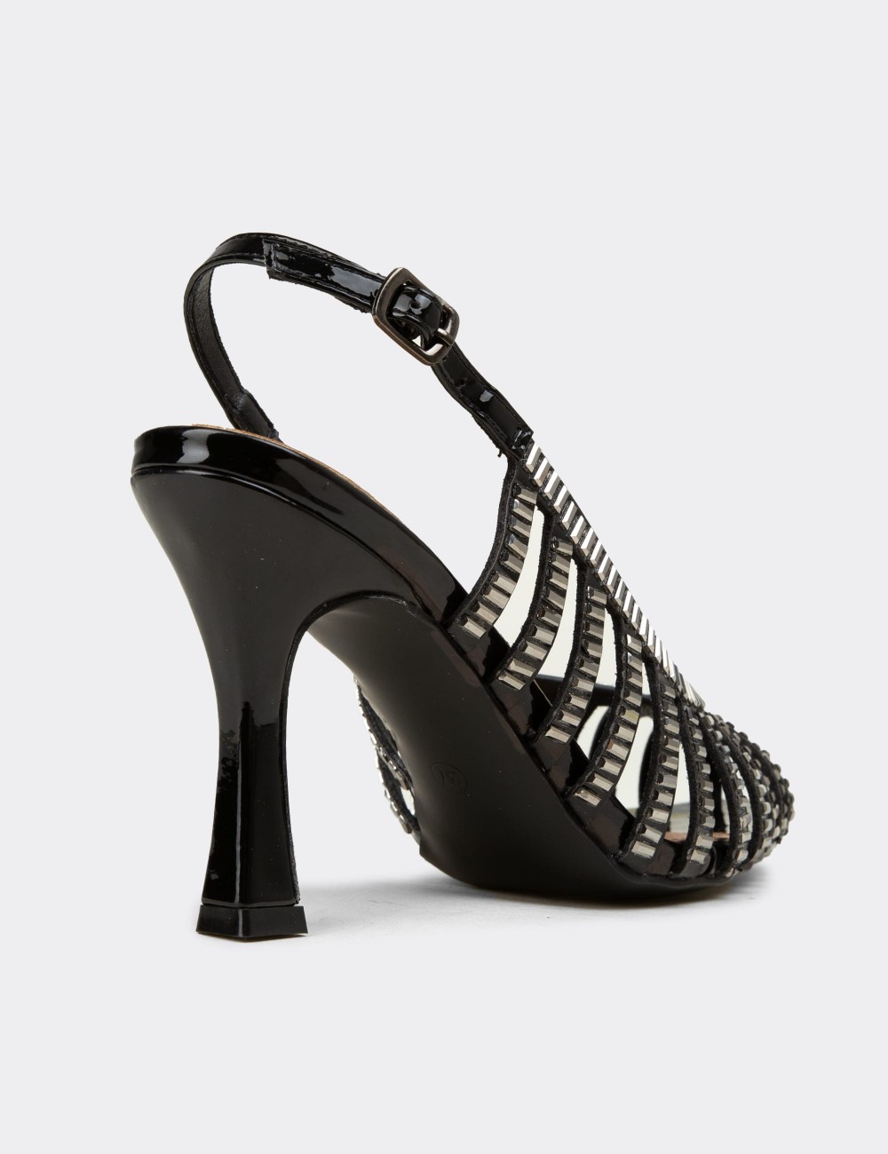 Kadın Siyah Slingback Abiye Ayakkabı - 26204ZSYHM01