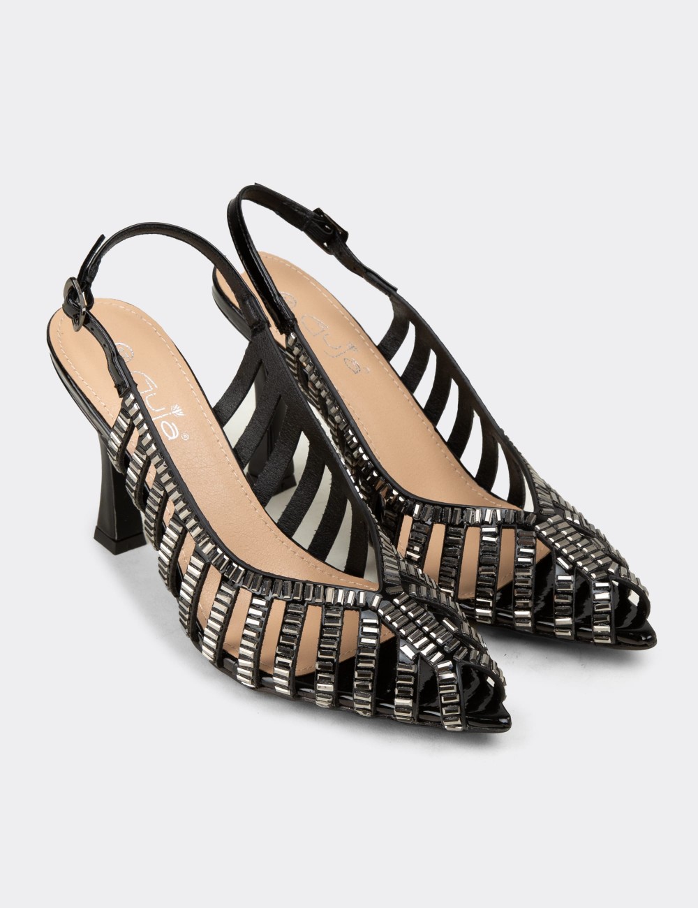 Kadın Siyah Slingback Abiye Ayakkabı - 26204ZSYHM01