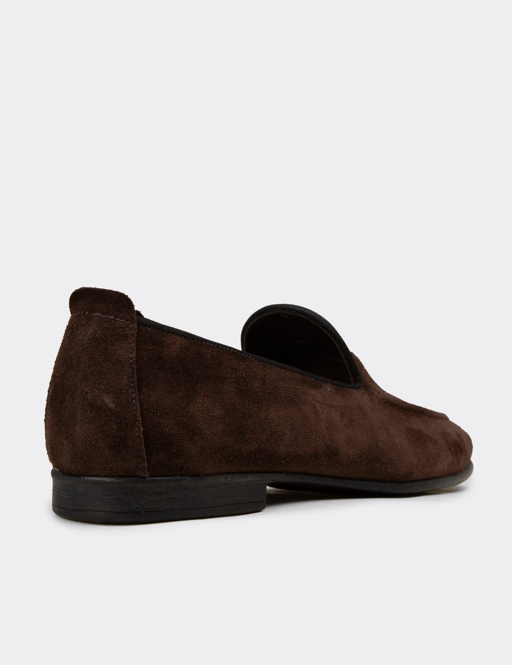 Hakiki Süet Kahverengi Erkek Loafer Ayakkabı - 01701MKHVC91