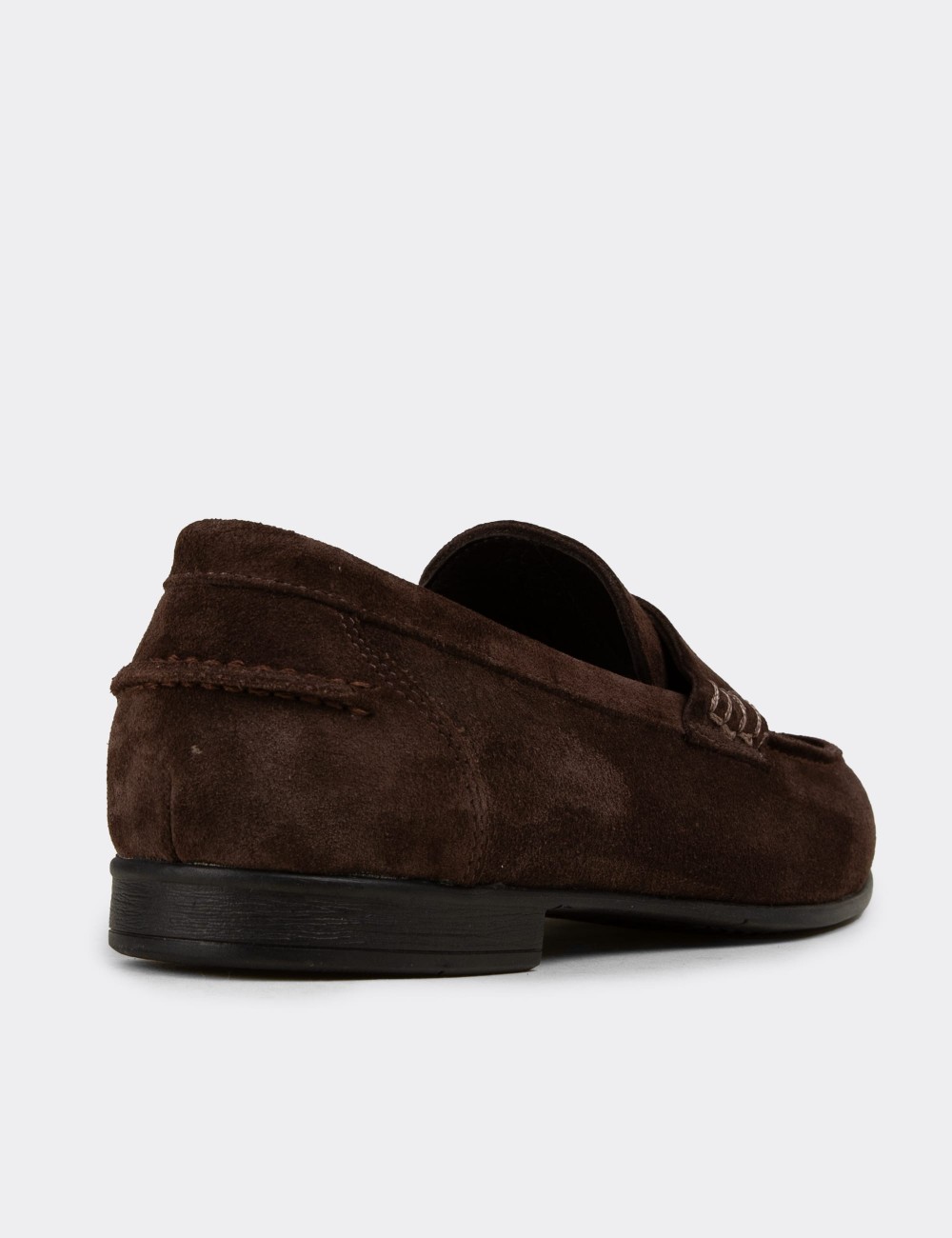 Erkek Kahverengi Süet Püsküllü Loafer - 02052MKHVC01