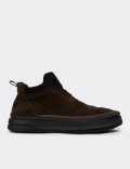 Erkek Kahverengi Hakiki Süet Sneaker Bot