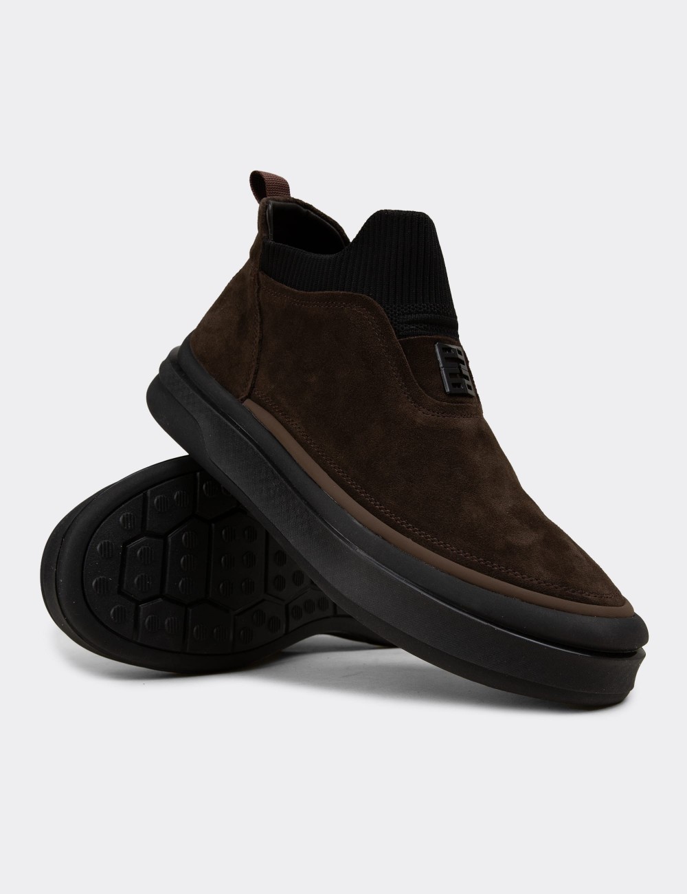 Erkek Kahverengi Hakiki Süet Sneaker Bot - 26554MKHVC01