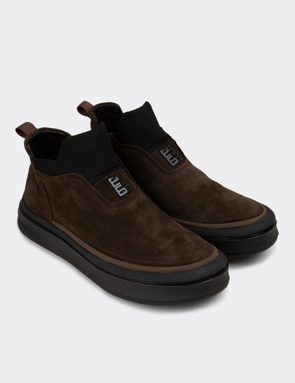 Erkek Kahverengi Hakiki Süet Sneaker Bot - 26554MKHVC01
