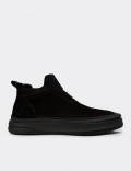 Erkek Siyah Hakiki Süet Sneaker Bot