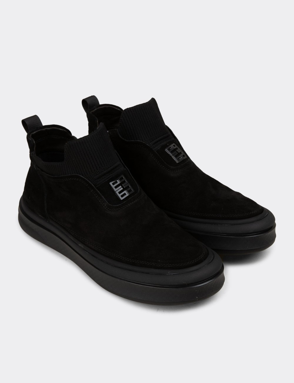 Erkek Siyah Hakiki Süet Sneaker Bot - 26554MSYHC01