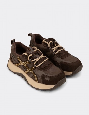 Kadın Kahverengi Sneaker Ayakkabı