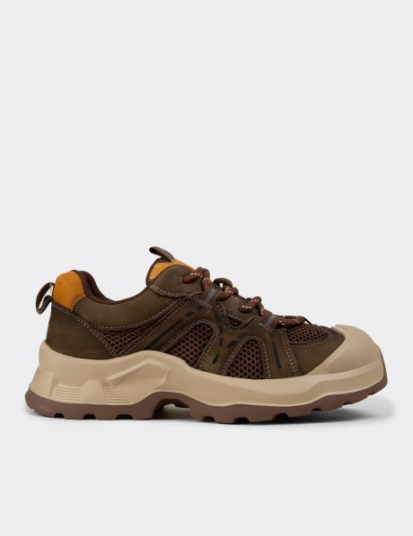 Kadın Hakiki Süet Haki Sneakers
