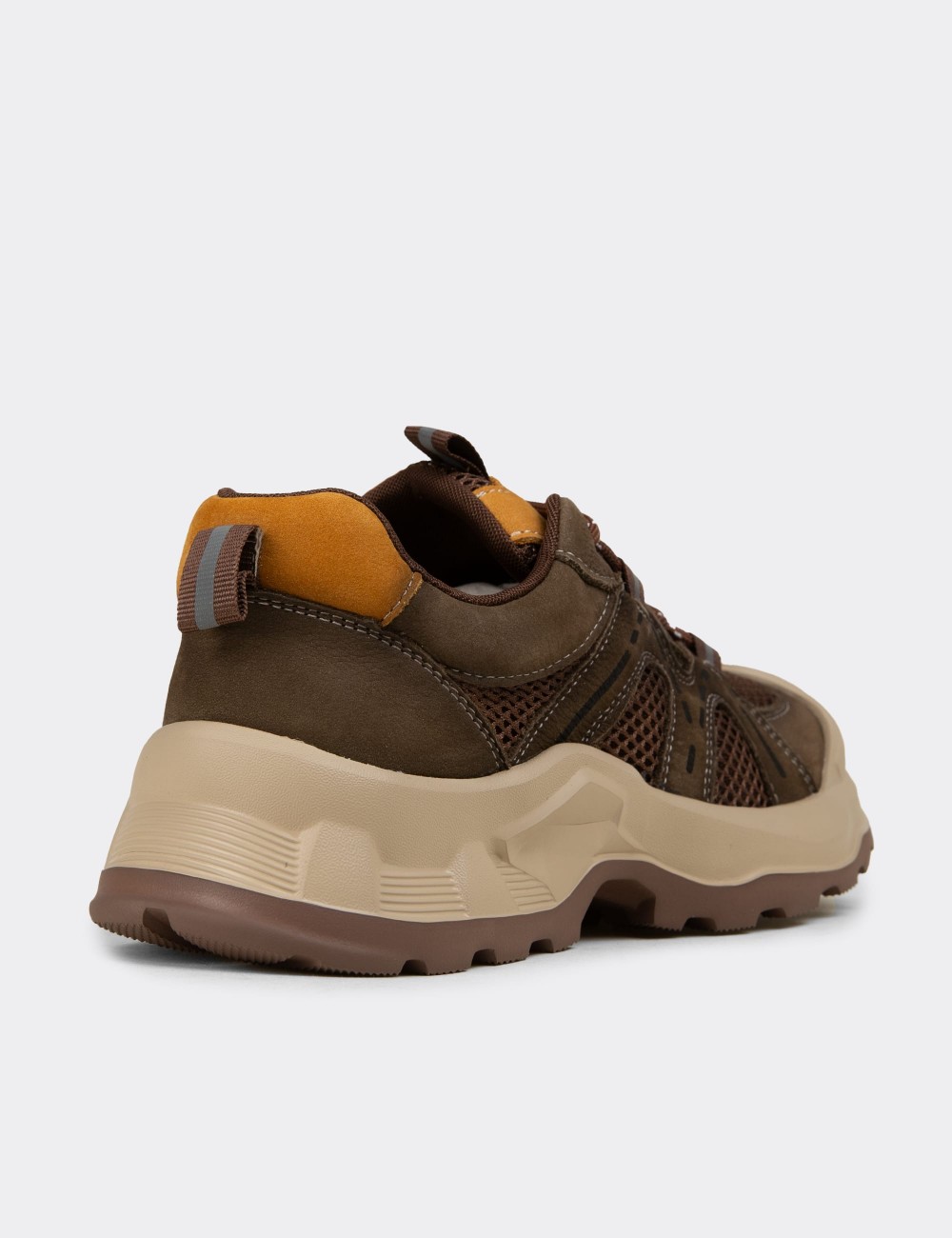 Kadın Hakiki Süet Haki Sneakers - 26389ZHAKE01