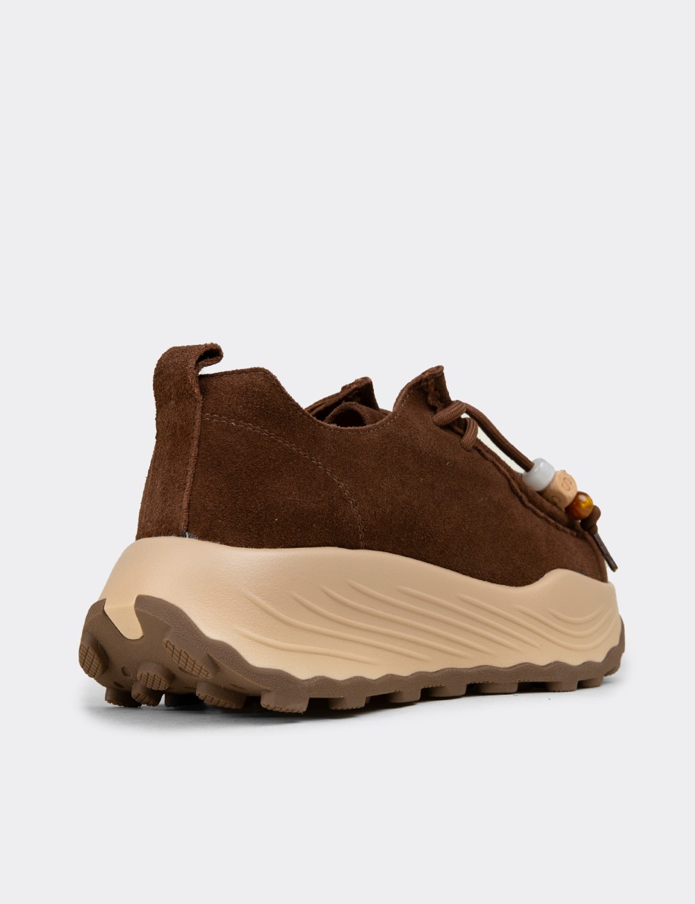Kadın Hakiki Süet Kahverengi Sneakers - 26335ZKHVC01