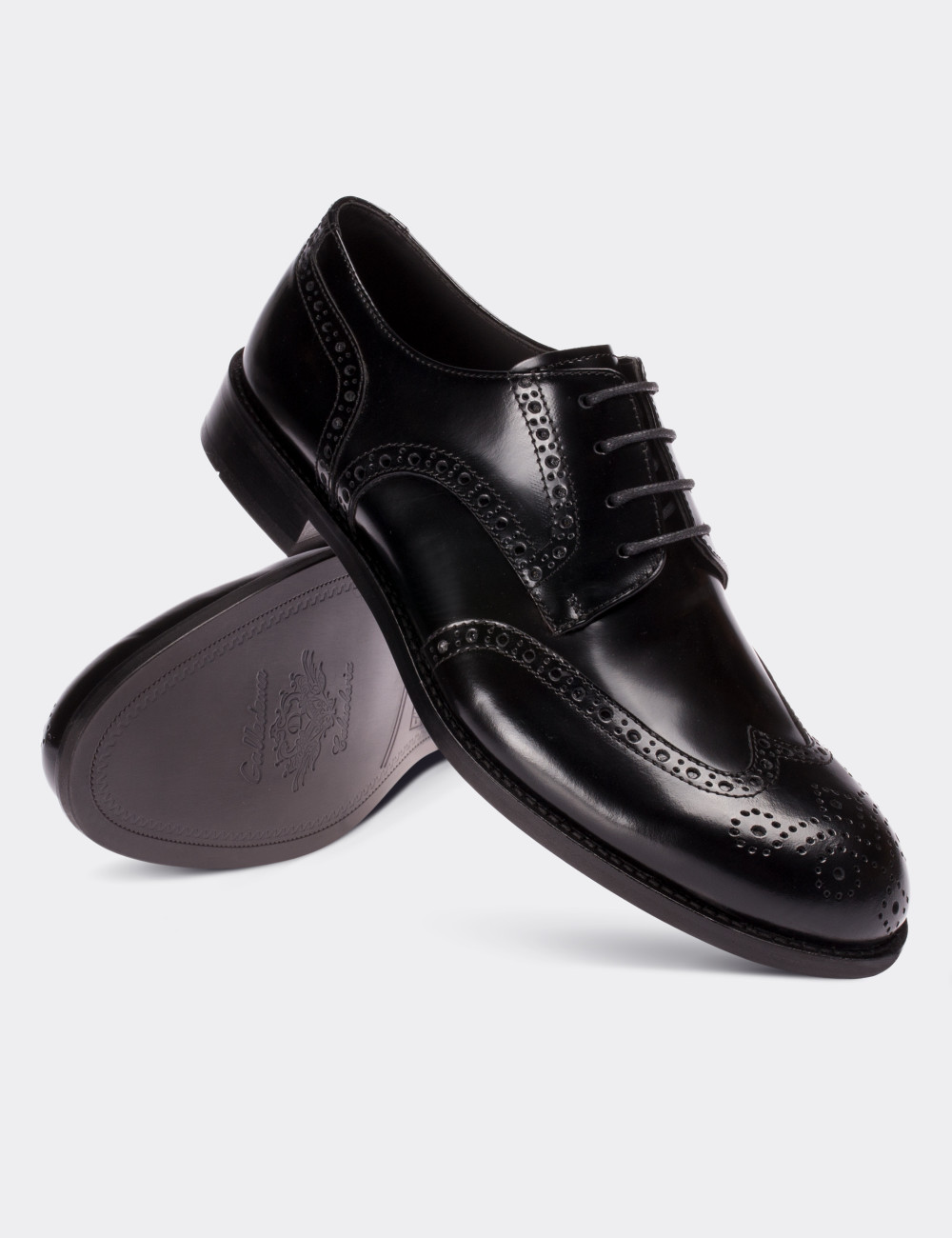 Hakiki Deri Siyah Klasik Erkek Ayakkabı - 01696MSYHM02