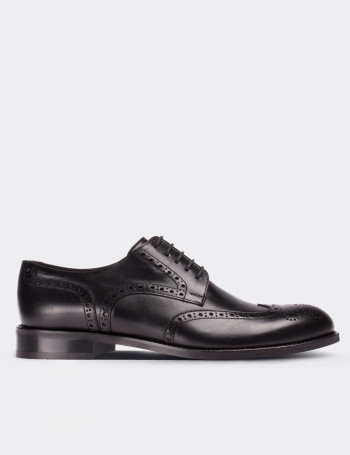 Hakiki Deri Siyah Klasik Erkek Ayakkabı - 01696MSYHM01