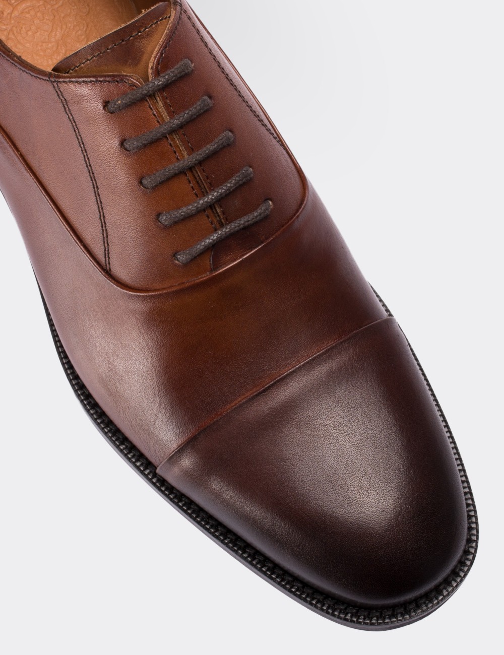 Hakiki Deri Kahverengi Klasik Erkek Ayakkabı - 01590MKHVM01
