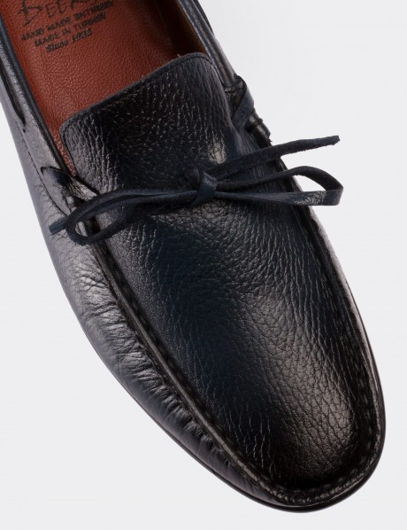 Hakiki Deri Lacivert Loafer Erkek Ayakkabı