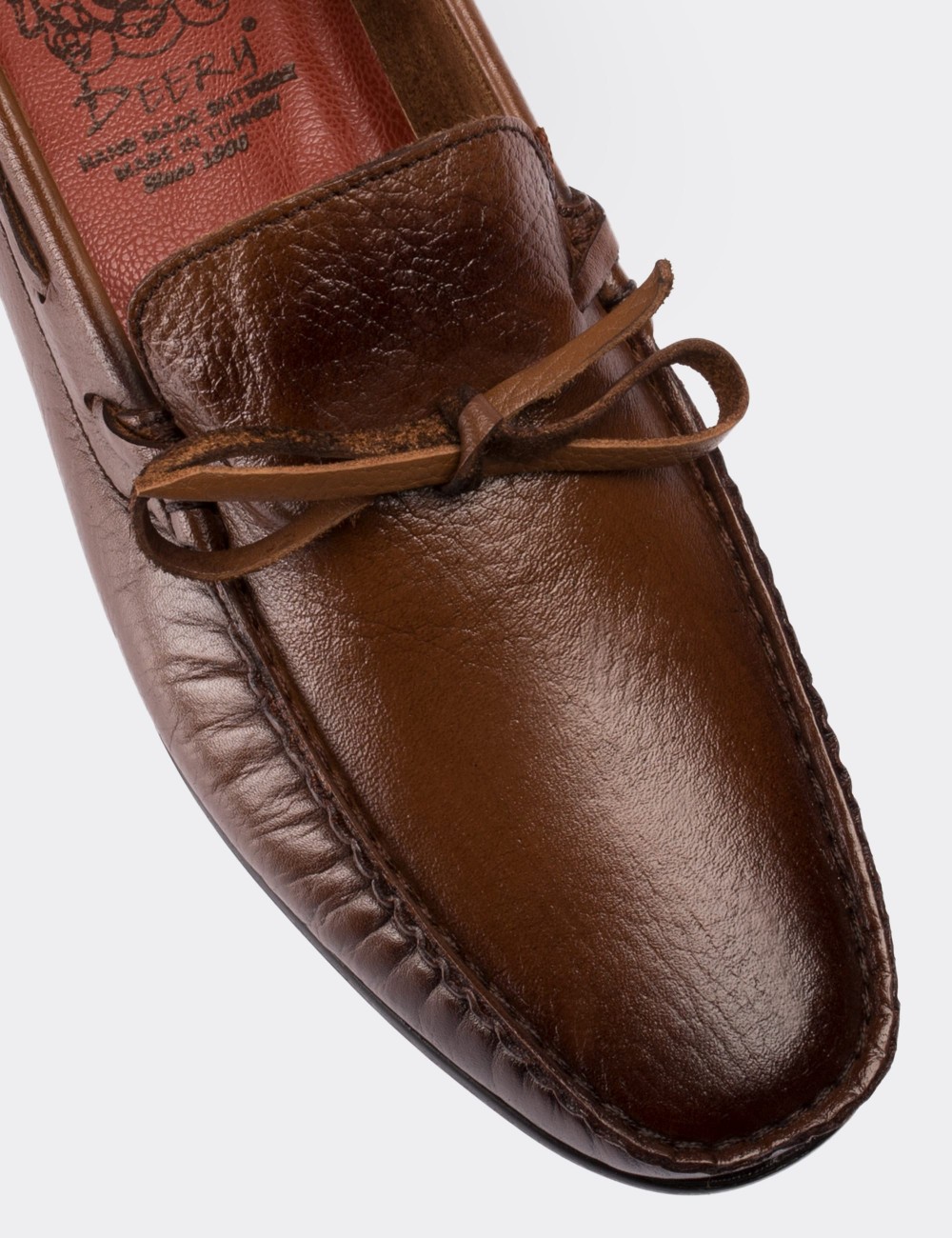Hakiki Deri Kahverengi Loafer Erkek Ayakkabı - 01647MKHVC03
