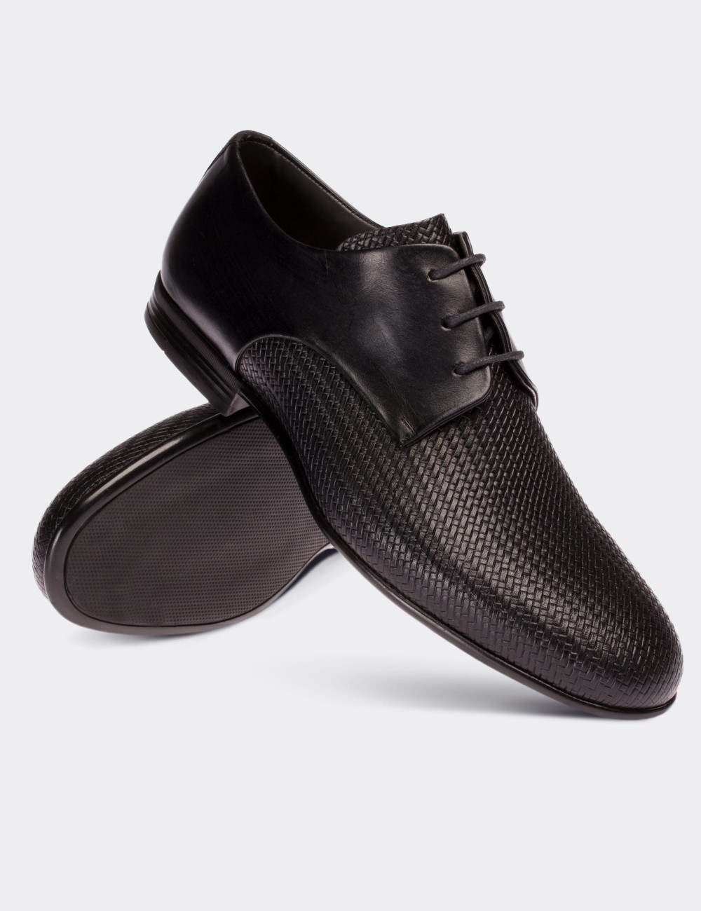 Hakiki Deri Siyah Klasik Erkek Ayakkabı - 01709MSYHC01