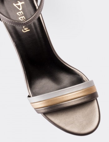 Platin Topuklu Kadın Ayakkabı - 00184ZPLTM01