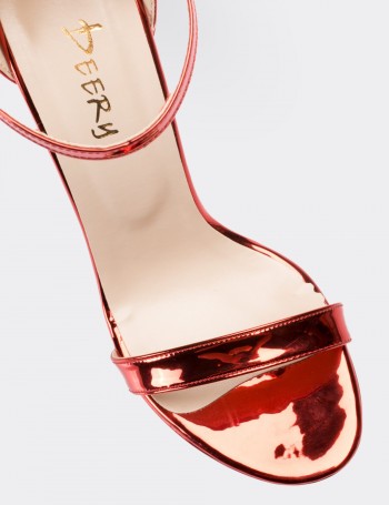 Kırmızı Topuklu Kadın Ayakkabı - 00733ZKRMM01