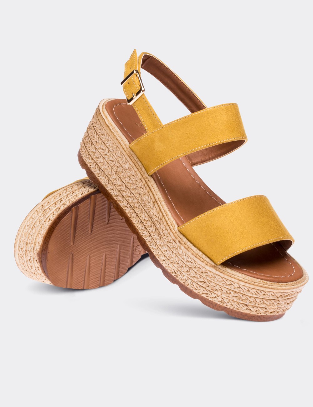 Sarı Kadın Sandalet - 02035ZYSLP01