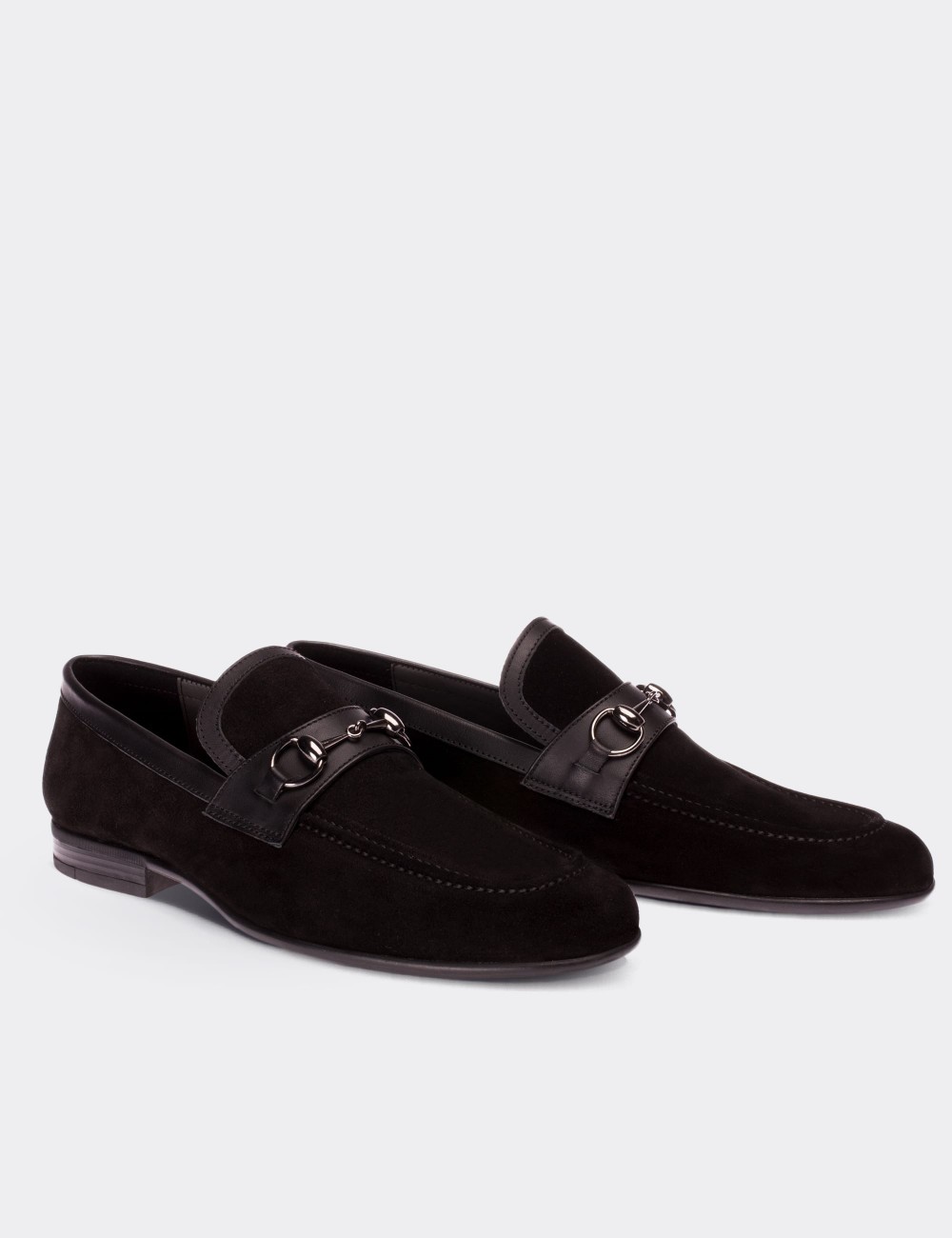 Hakiki Deri Siyah Erkek Loafer Ayakkabı - 01712MSYHC01