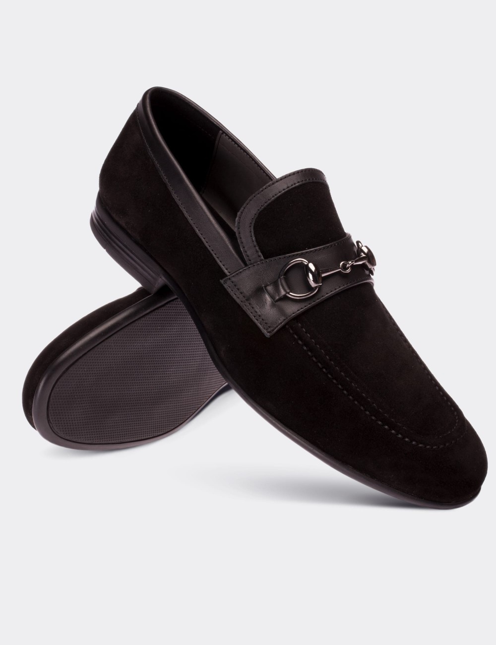 Hakiki Deri Siyah Erkek Loafer Ayakkabı - 01712MSYHC01