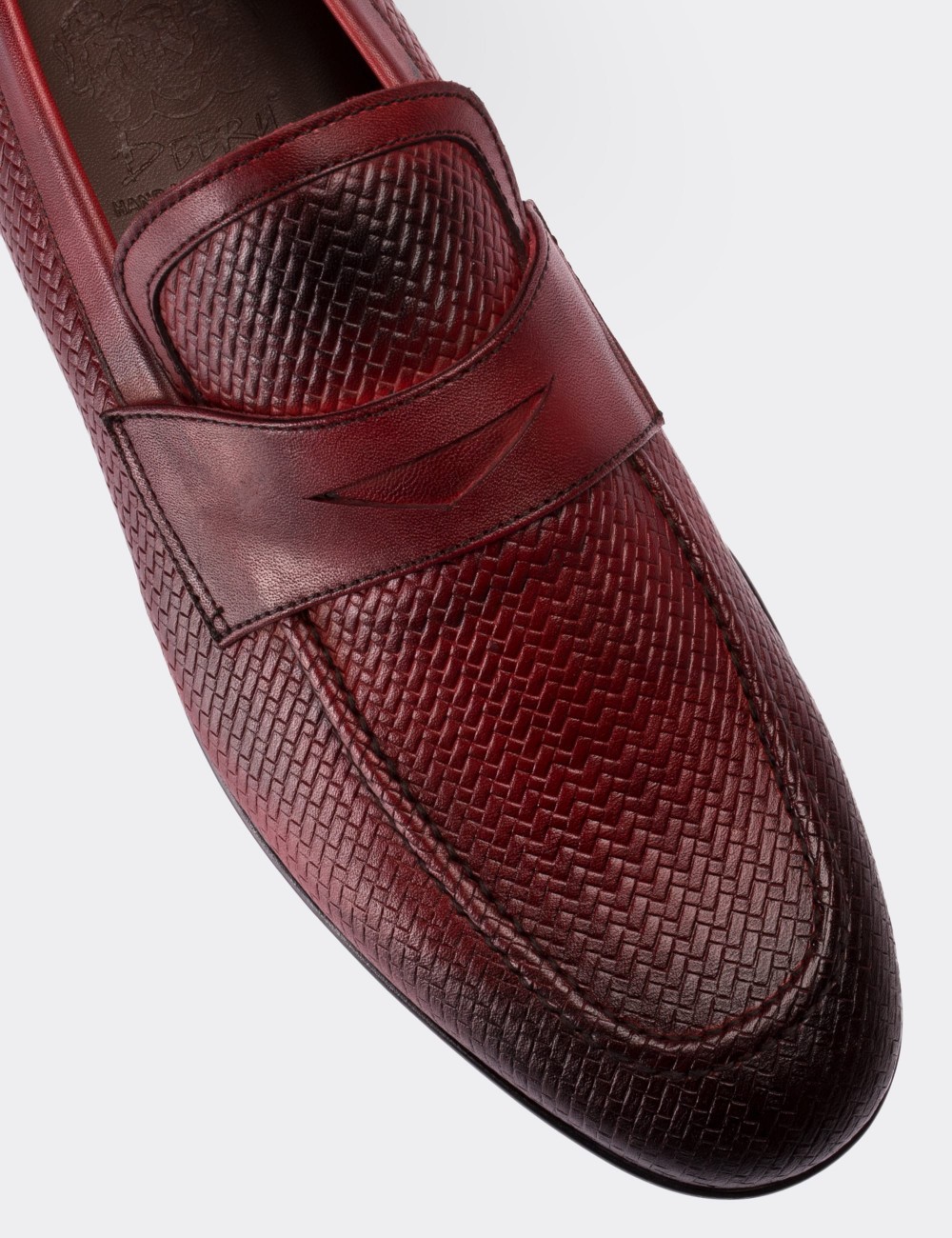 Hakiki Deri Kırmızı Loafer Erkek Ayakkabı - 01711MKRMC01