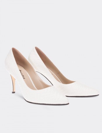 Beyaz Kadın Stiletto - 02029ZBYZM03