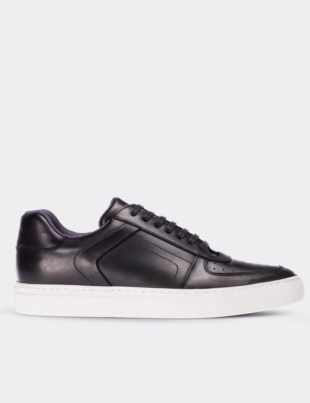 Hakiki Deri Siyah Sneaker Erkek Ayakkabı - 01716MSYHC01