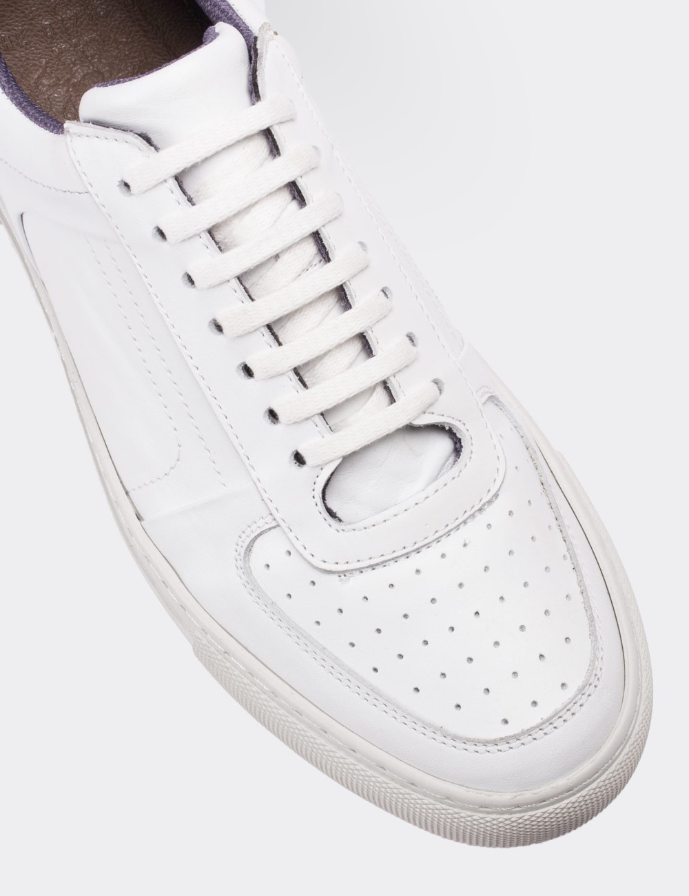 Chandler Hakiki Deri Erkek Spor Ayakkabi Beyaz Elle Shoes